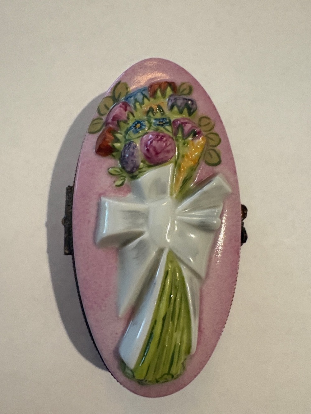 Limoges Porcelain Floral Bouquet Trinket Box